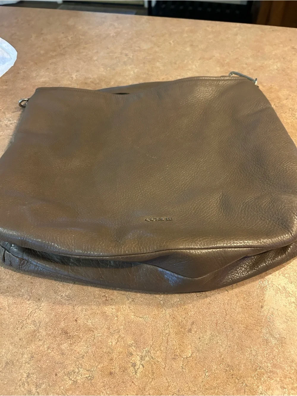 Coach Pebbled Leather Shoulder Hobo in Dark Brown with Gold Hardware